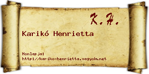 Karikó Henrietta névjegykártya