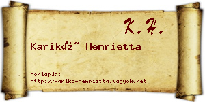 Karikó Henrietta névjegykártya